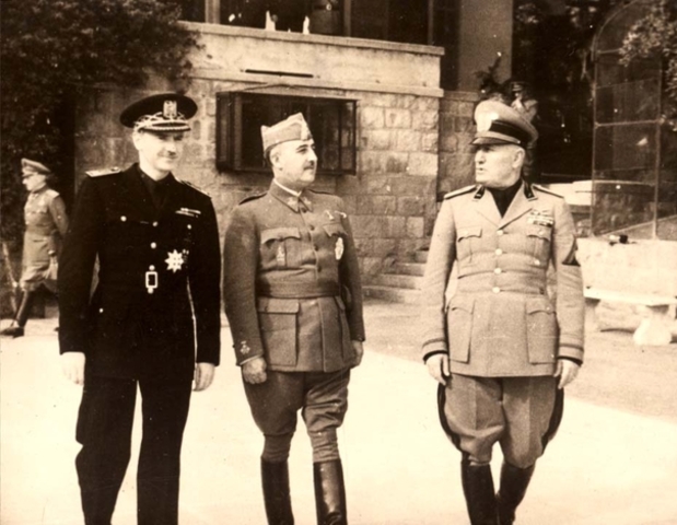Bordighera, Italia, encuentro de Franco con Mussolini, febrero de 1941