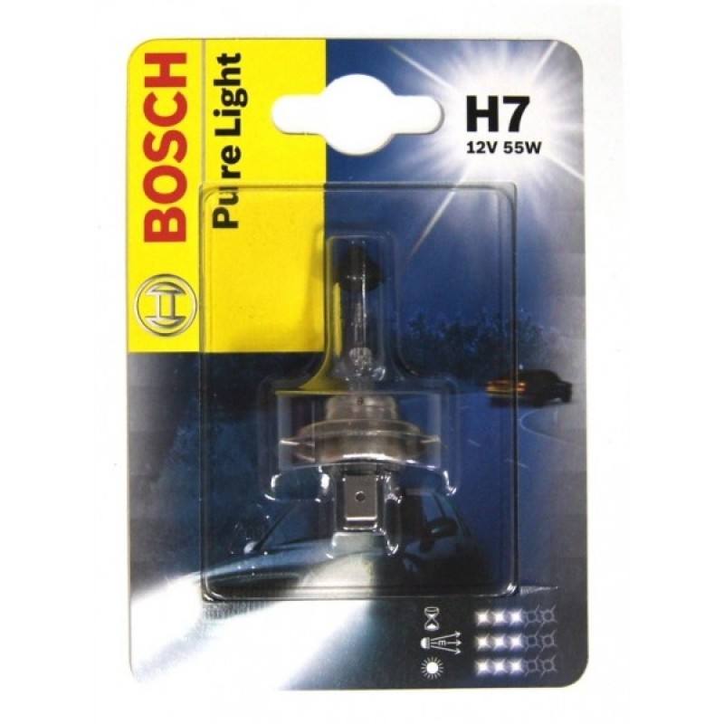 Bosch h7 12v 55w. Bosch Pure Light h7 12v 55w. Лампа h7 Bosch Pure Light. Лампа галогенная Bosch Pure Light, h7, 55w,. Лампа галоген" Pure Light h7" 12в 55вт.