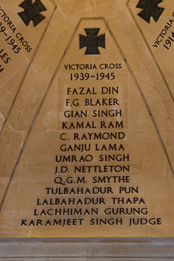 El nombre de Lachhiman en el Memorial Gates at Constitution Hill, London