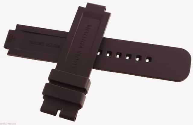 Louis Vuitton Tambour OEM 12mm x 21mm Dark Brown Rubber Mens Watch Band Strap | eBay